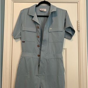 FILA Blue Button Up Utility Romper